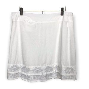 Soft Surroundings Embroidered Trim Casual Mini Skort Large